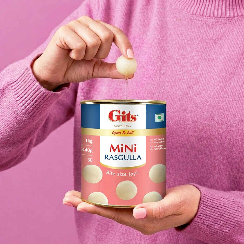Gits MiNi Rasgulla Open & Eat Tin | Soft & Juicy