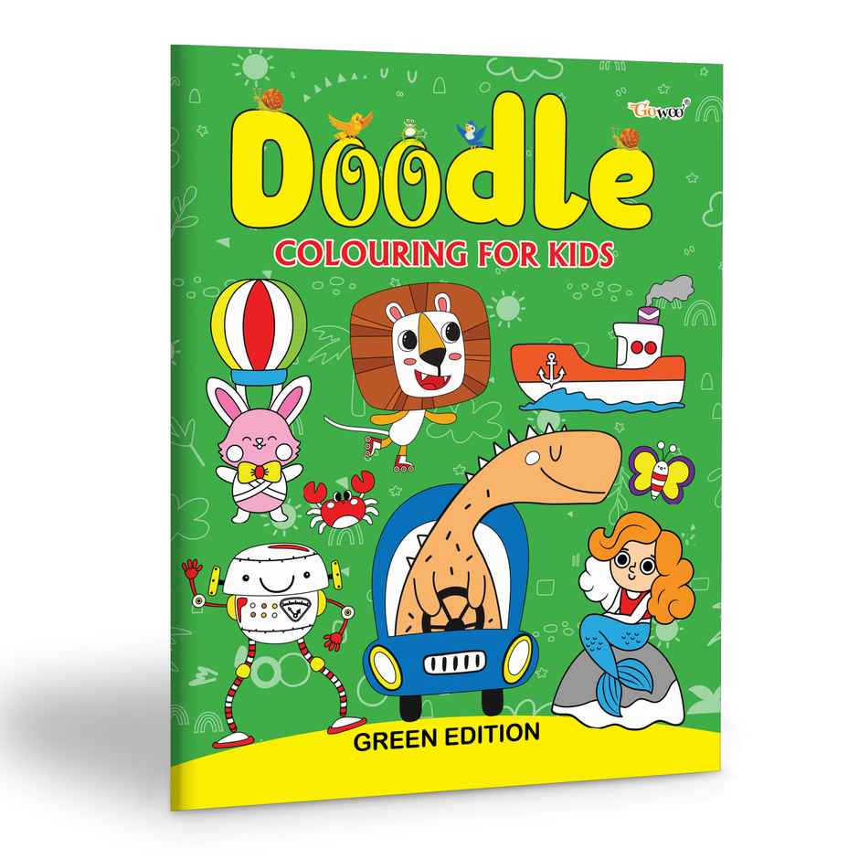 Doodle Colouring for Kids - Green Edition - Kids Coloring Book Fun | Coloring for Little Learners