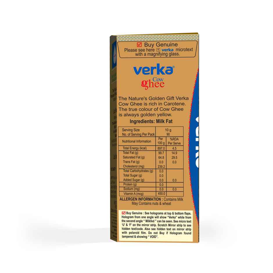 Verka Cow Ghee Monocarton | Pure & Authentic