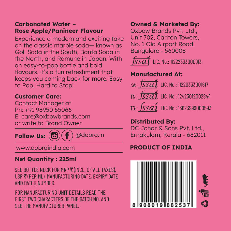 Dobra Pop Goli - Rose Apple | Paneer soda