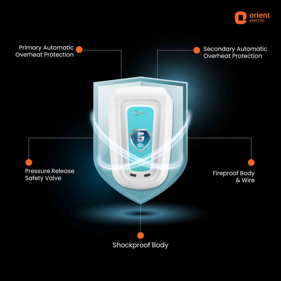 Orient Electric Rapidus 5.5L Instant Water heater |5 years Warranty|White