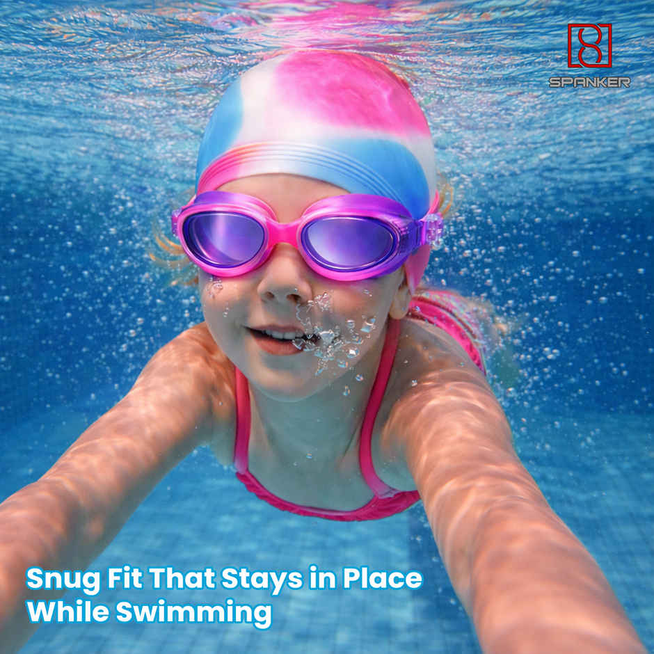 Spanker Sports Girls Swimming Set Cap, Goggles, Ear Plugs & Nose Clip Kids