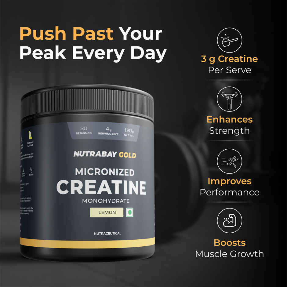 Nutrabay Gold Micronized Creatine Monohydrate Lemon