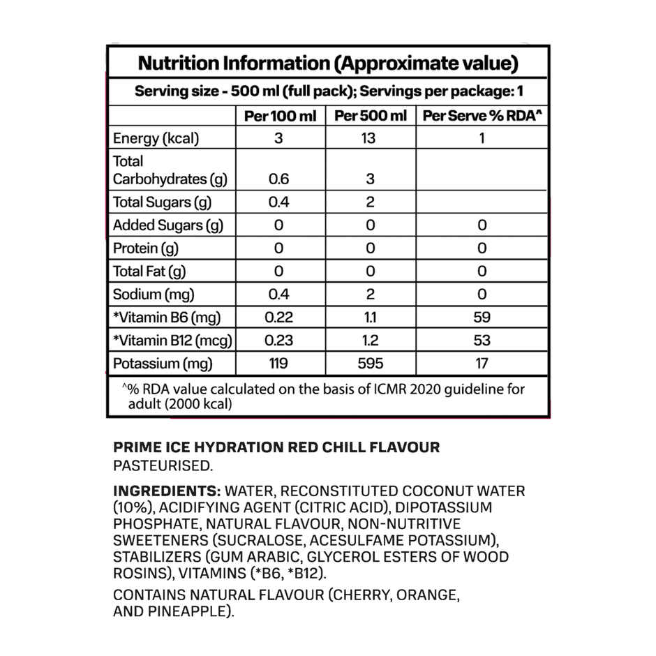 Prime Hydration Ice Red Chill Flavored Drink