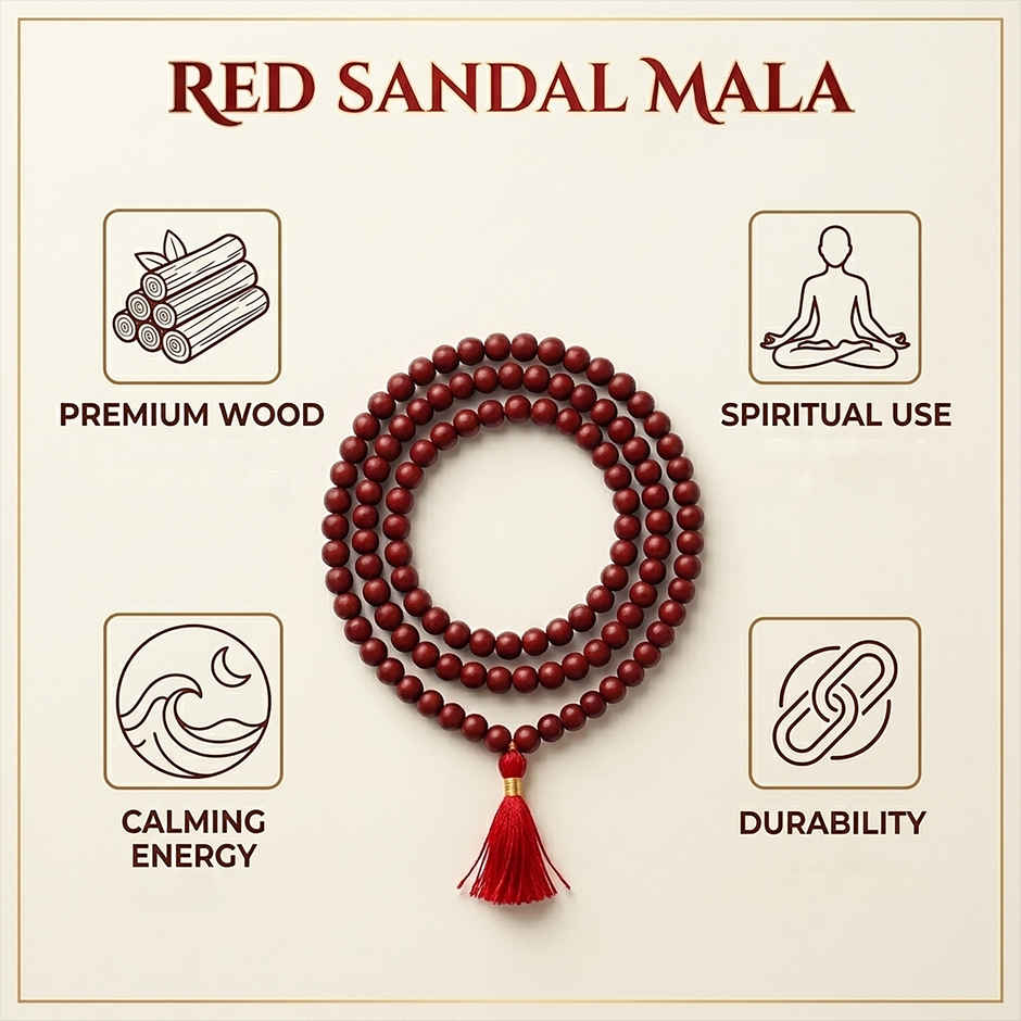 Red Sandal Mala Regular | Svasti