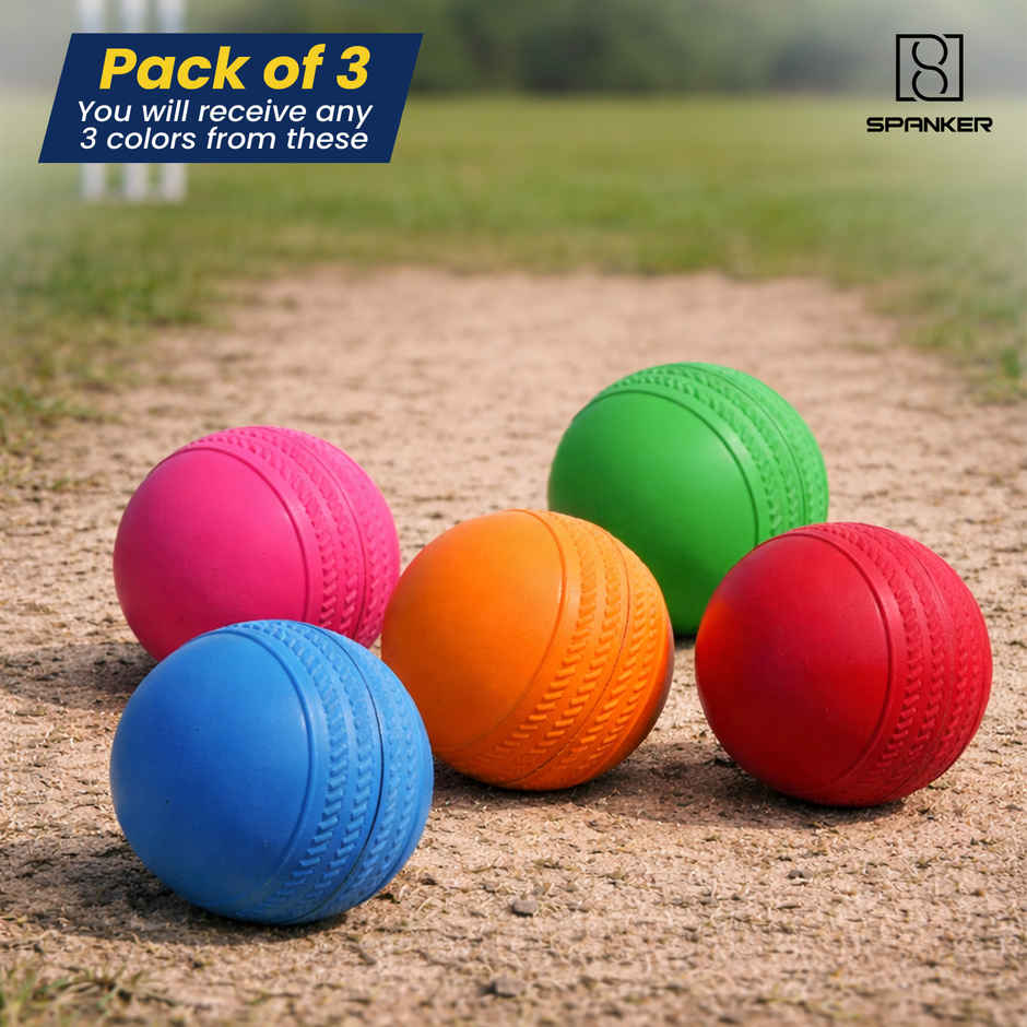 Spanker Sports Rubber Cricket Balls | Lightweight Durable Practice Balls