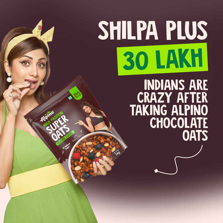 Alpino 24g High Protein Super Oats Classic Coffee with Rosemary Extract | No Refined Sugar & Salt