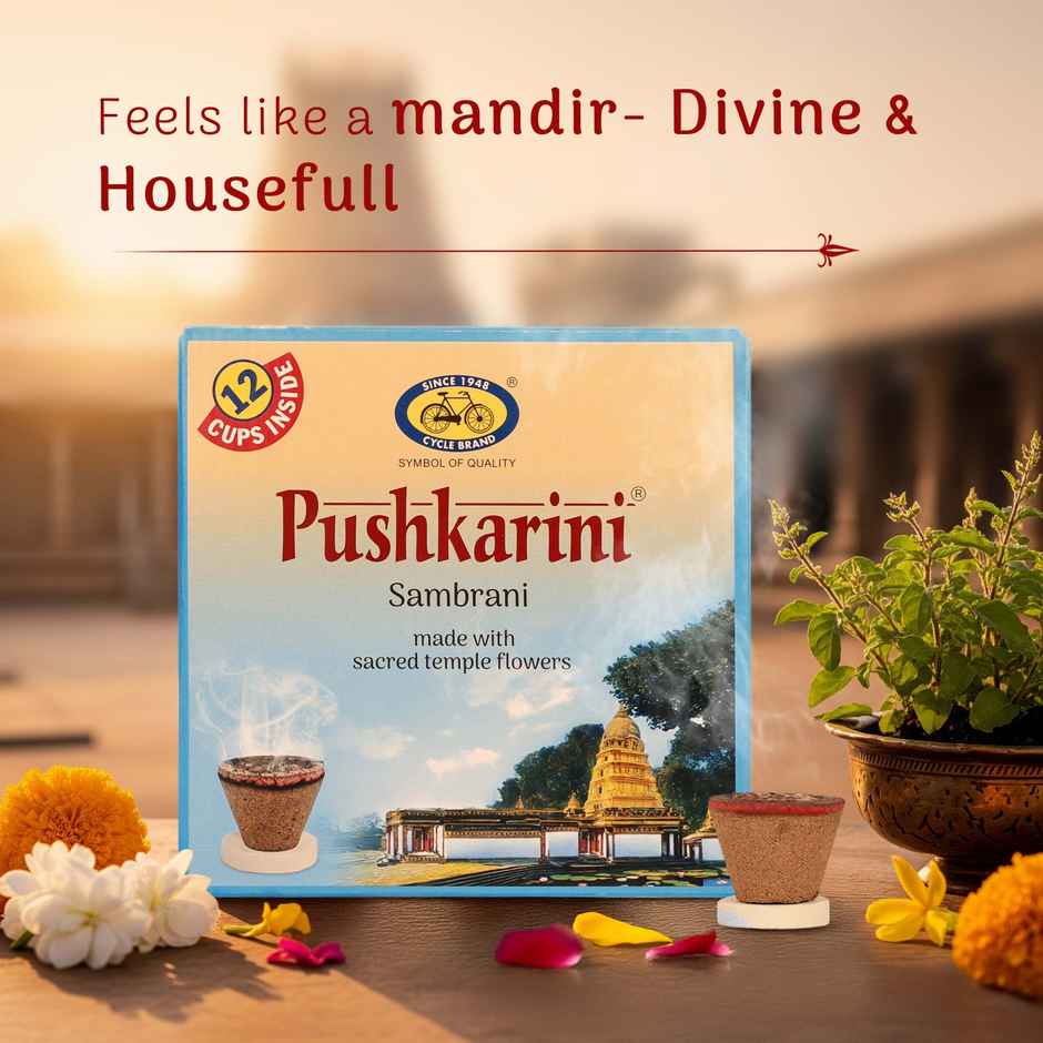 Pure Pushkarini Sambrani Cups| 12 Cups | Cycle Combo