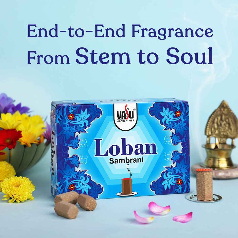 Pure Vasu Loban Stem Sambrani | Pack of 70 | Cycle