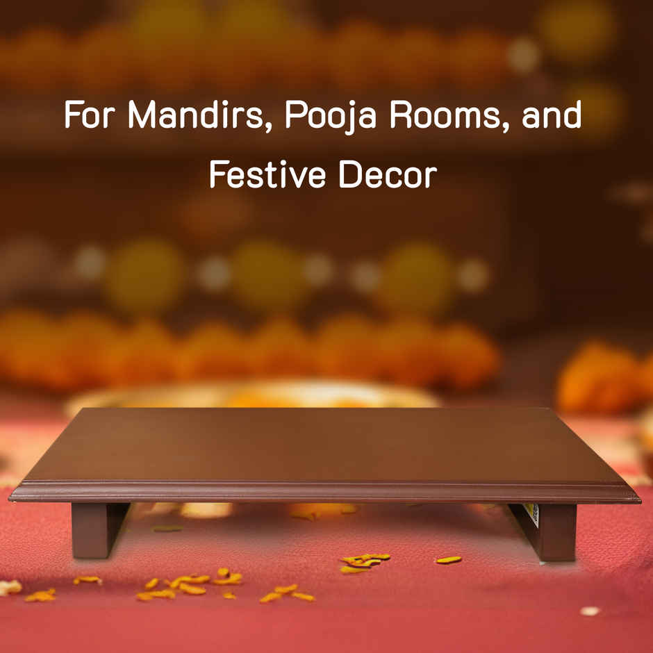 Wooden Handcrafted Puja Peeta Chowki | 6x4 inches (Cycle)