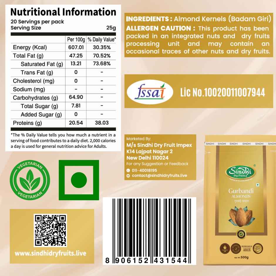 Sindhi Dry Fruits Gurbandi Almonds