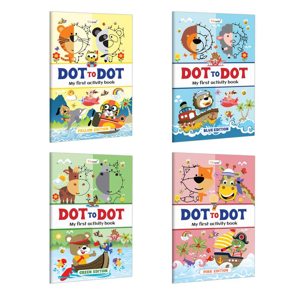 My First Activity Book - Dot to Dot | Blue | Pink & Yellow Edition Activity Books -Pack of 4