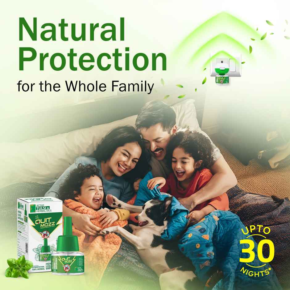 Quitmozz Tulsi And Herbal Oils Liquid Vaporiser Mosquito Repellent