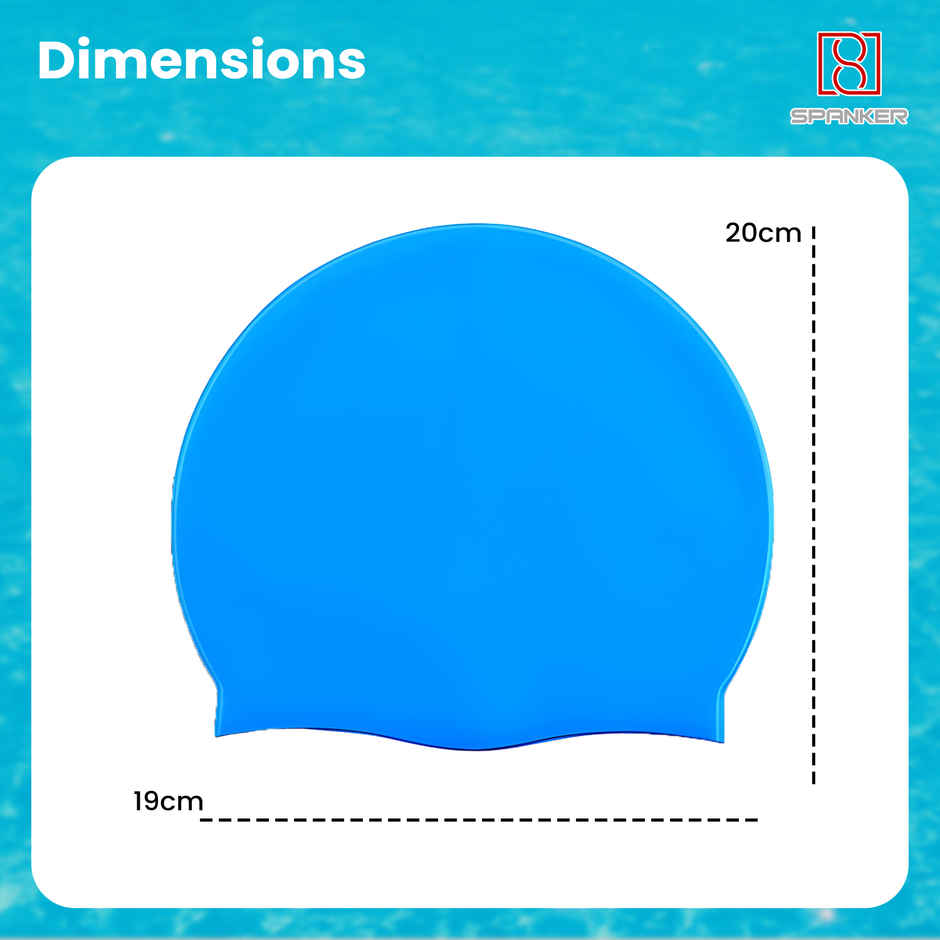 Spanker Sports Stretchable Silicone Swimming Cap, Anti-Slip Waterproof Swim Cap