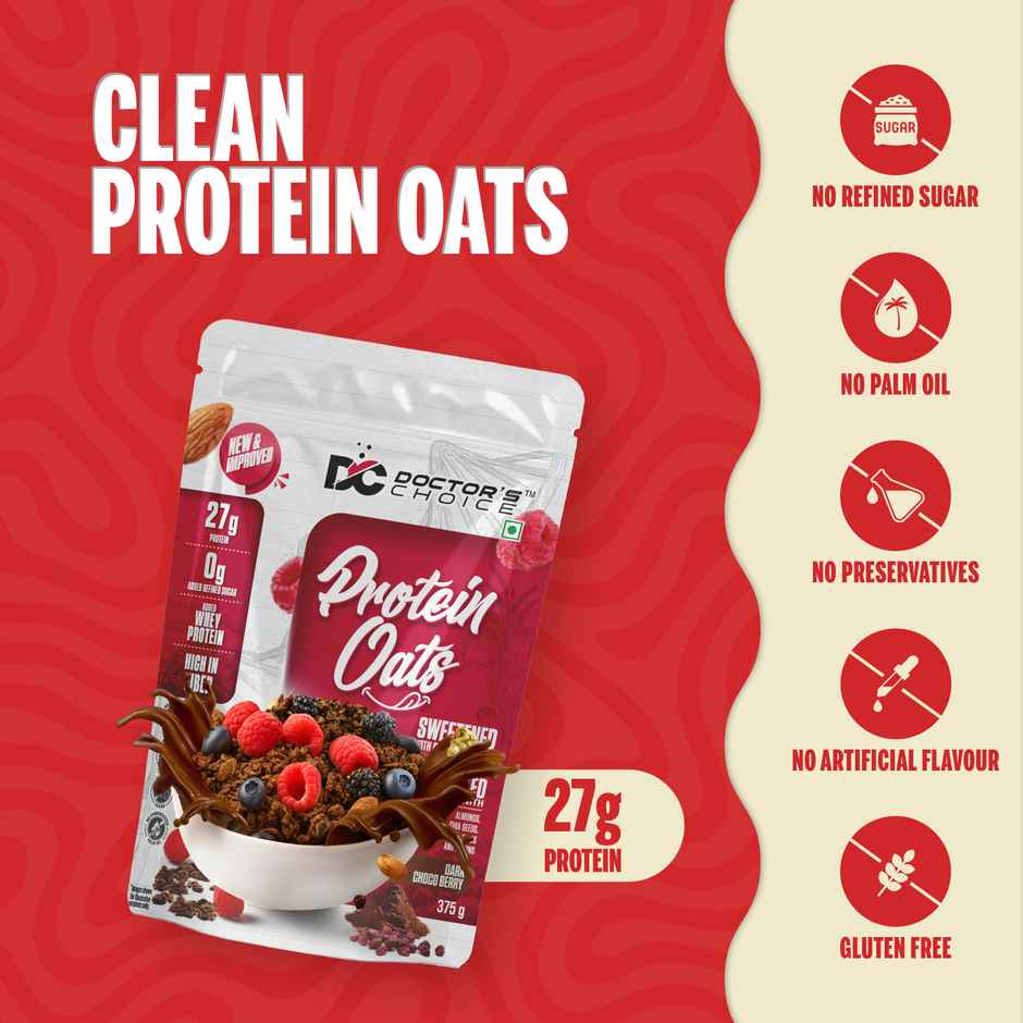 DOCTOR'S Choice Oats, 27g Pure Protein, Jaggery Sweetened, No Additives & No Sugar Pouch