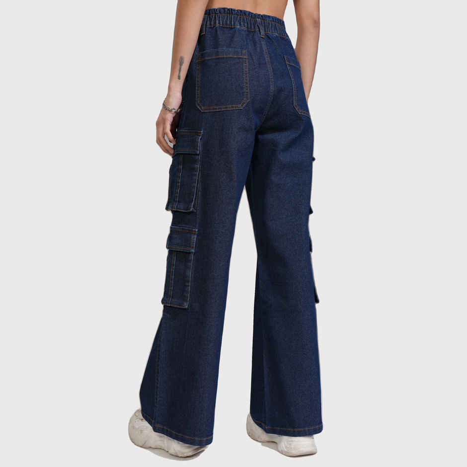 Tokyo Talkies Women's Straight Fit Cargo Jeans - 34