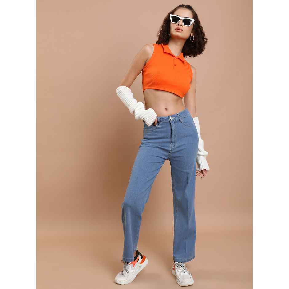 Tokyo Talkies Women's Flared Stretchable Jeans | Blue - S