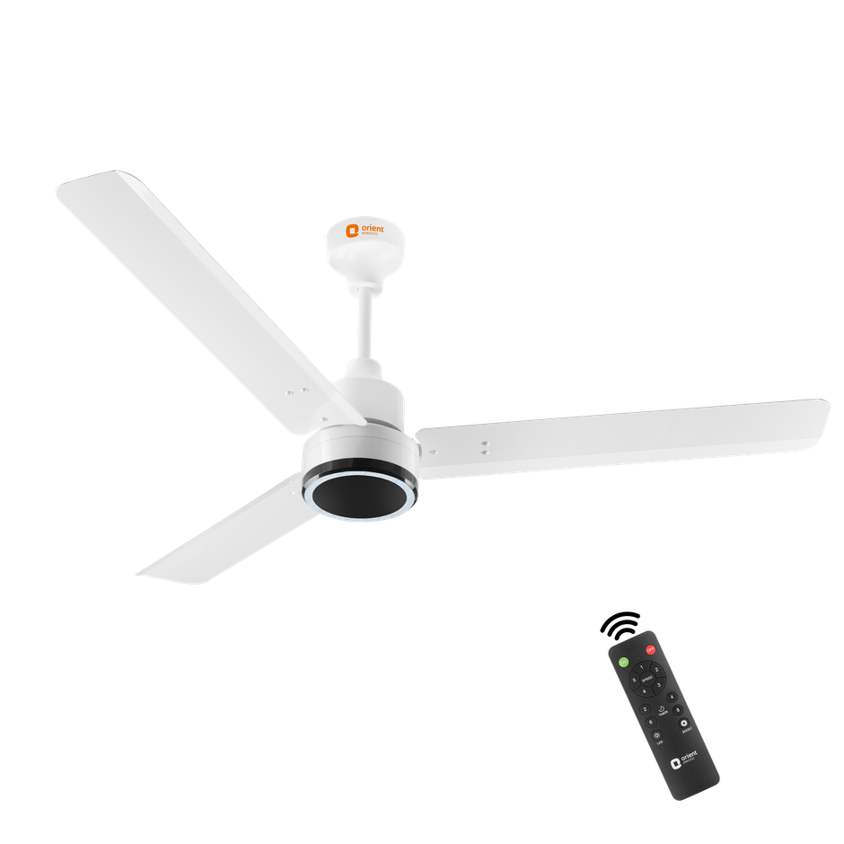 Orient Electric Zeno BLDC Ceiling Fan, 1200mm, Remote Control, BEE 5-star rated , White