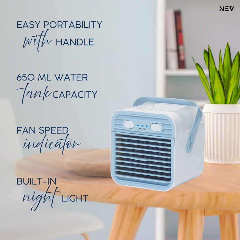 NEV Arctic Cube 3-in-1 Mini Desktop Cooler with 3 Speeds | 650 ml Water Tank