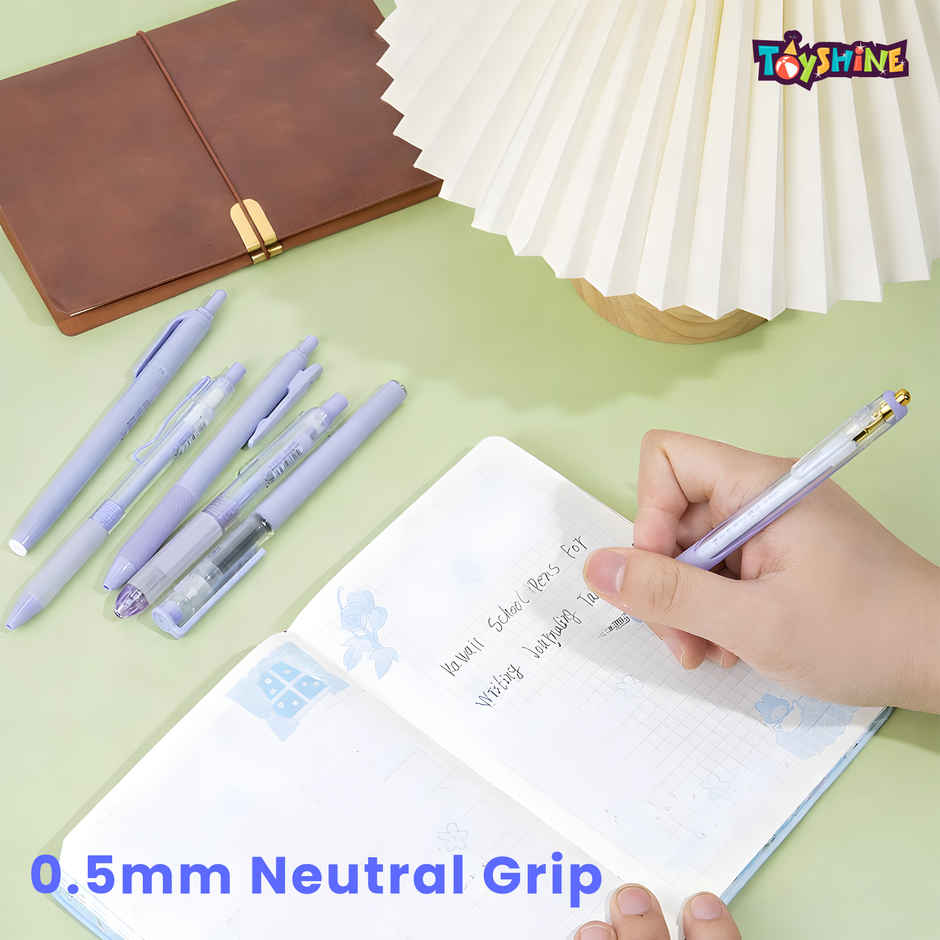 Toyshine Kawaii Click Pens | 0.5mm Fast Dry Neutral Pens | Purple