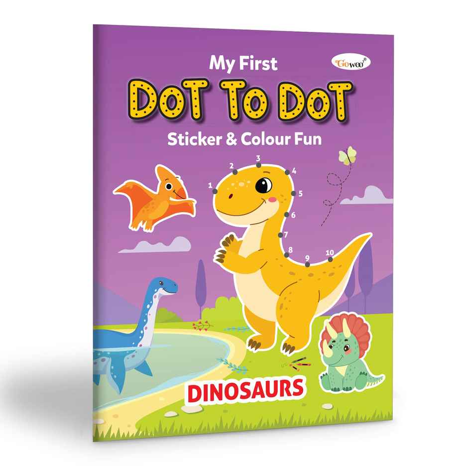 My First Dot to Dot Sticker & Colour Fun - Dinosaurs- Colouring Book for Kids, Sticker & Color Book