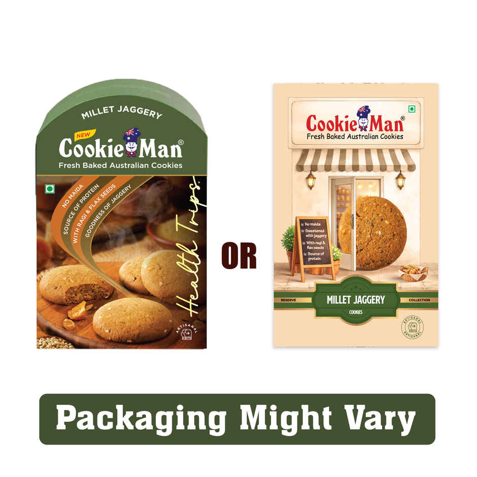 CookieMan Premium Millet Jaggery Ragi Atta Cookies Biscuits