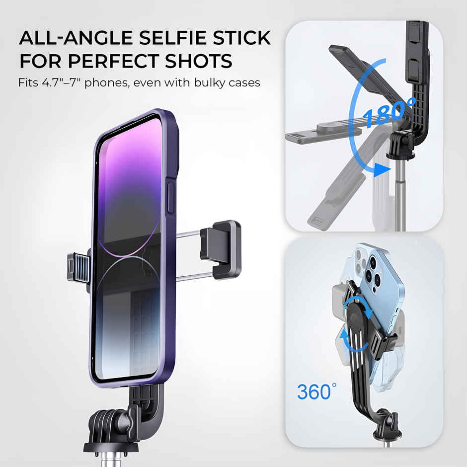 Bestor Selfie Stick Tripod with Wireless Remote Extendable Stand for Vlogging