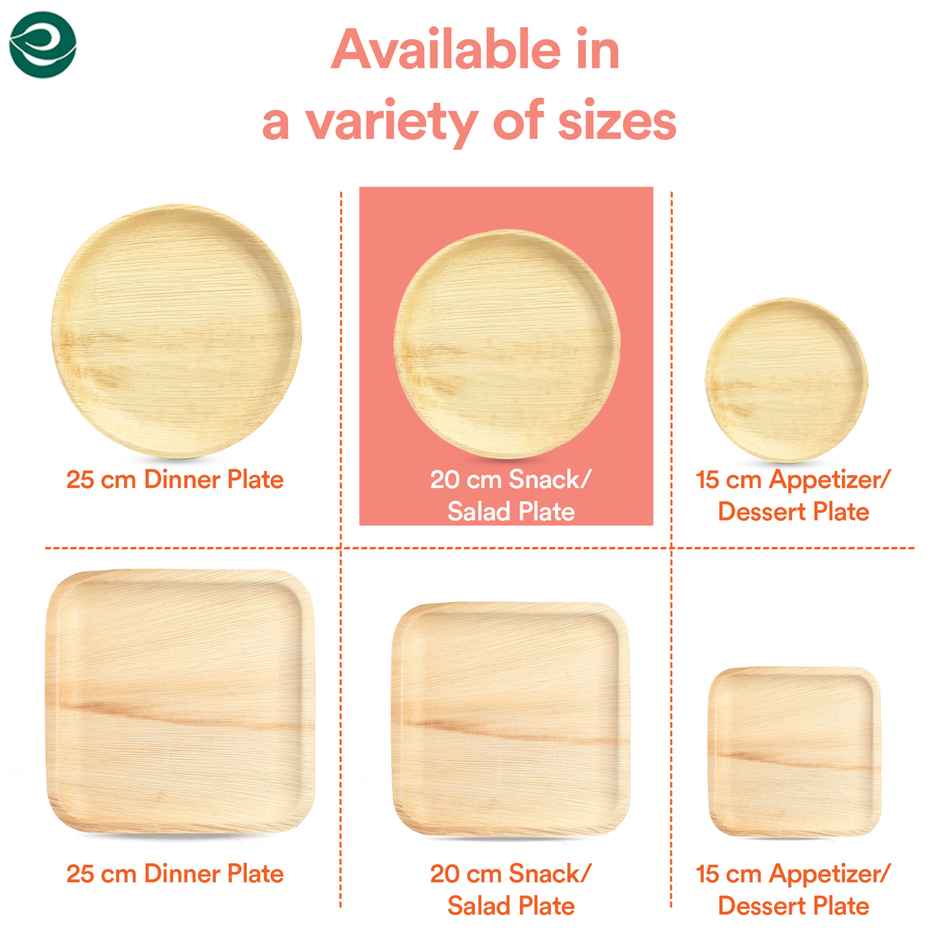 Palm Leaf Plate | Round | 8 inch | 10 Count | Eco Soul