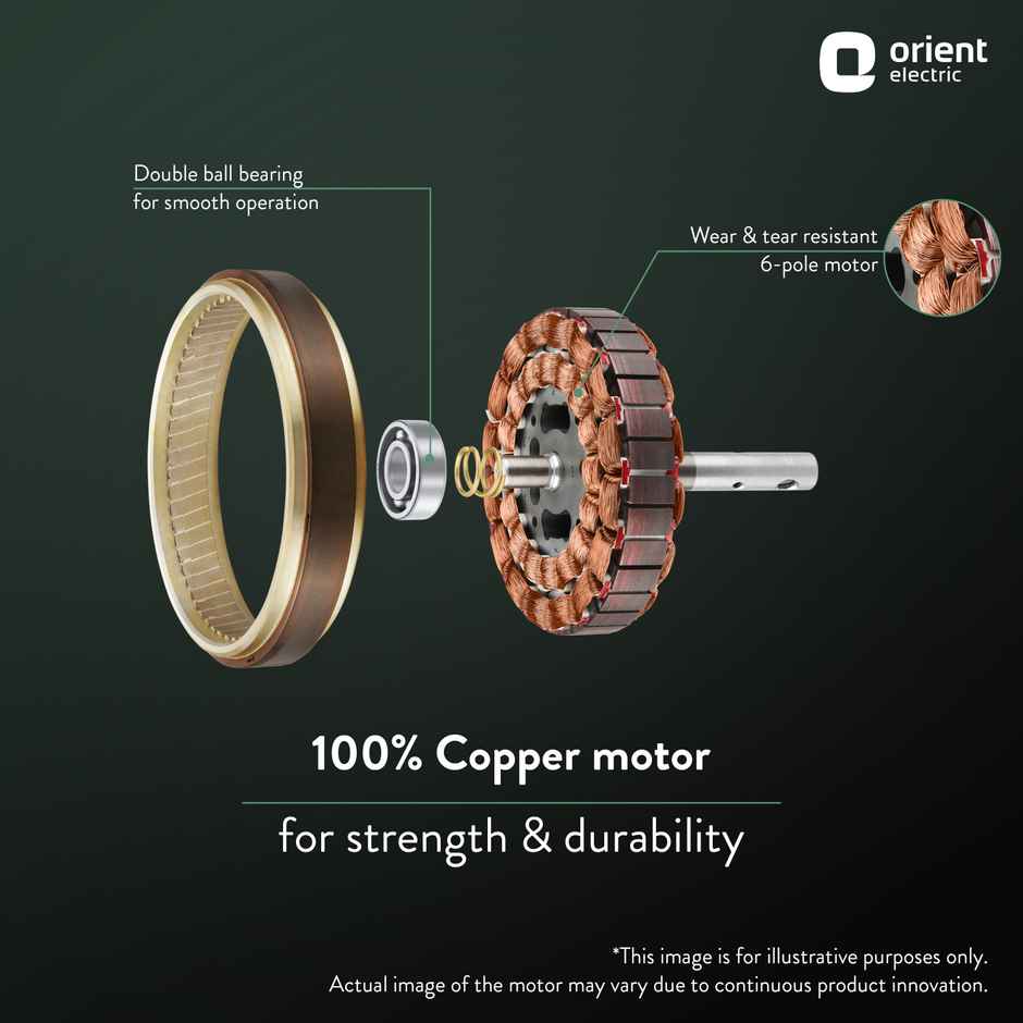 Orient Electric New Air Plus Ceiling Fan, 600mm, 24 Inch Fan, 4 Blade, 100% Copper Motor, Brown