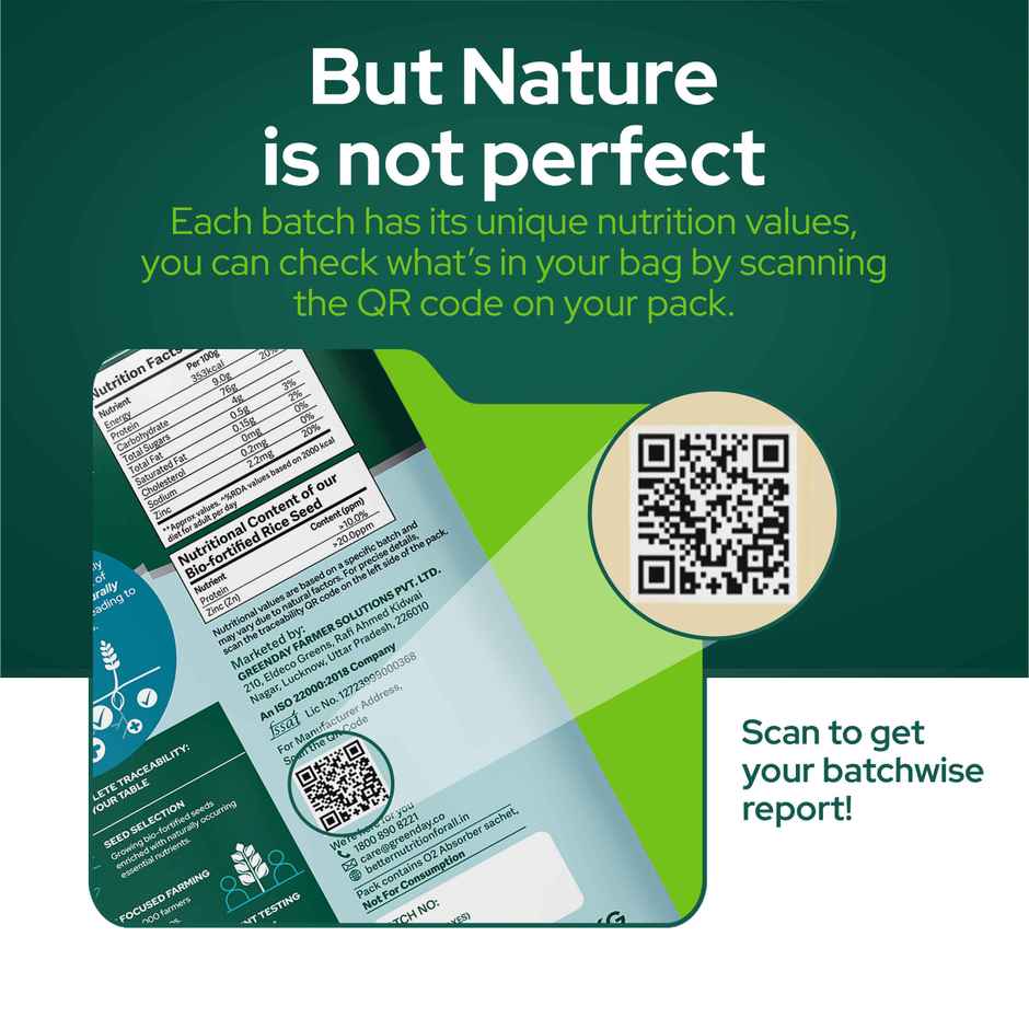 Better Nutrition Biofortified Low Gi Rice | High Protein | Rich In Zinc