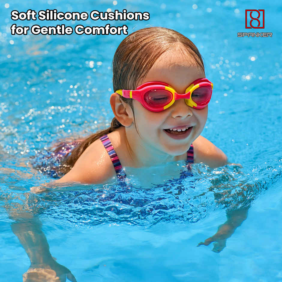 Spanker Sports Kids Swimming Goggles, Anti-Fog UV Lens & Adjustable Strap Girls