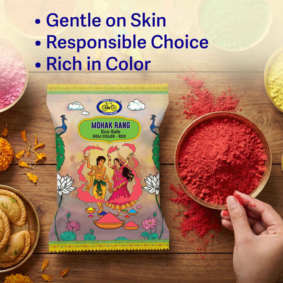 Mohak Rang Eco-Safe Holi Colour Red | Cycle