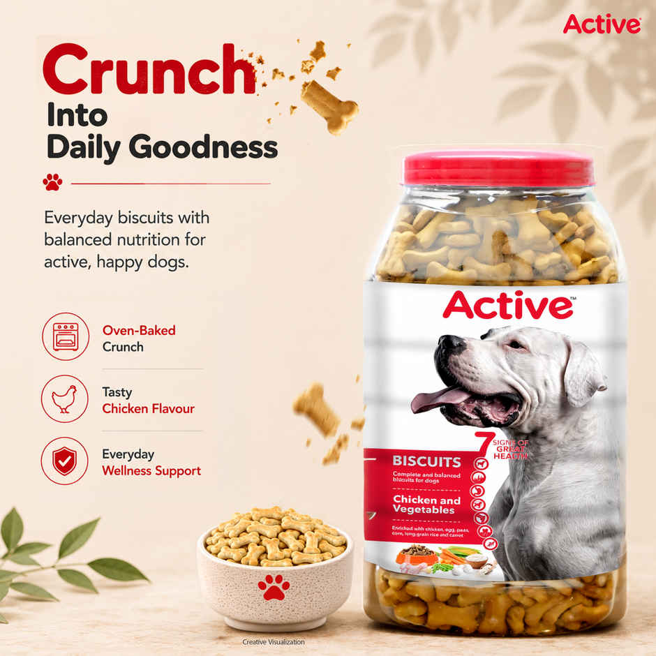 Active Chicken Flavour Biscuits Dog Treat (Buy 1 Get 1 Free)