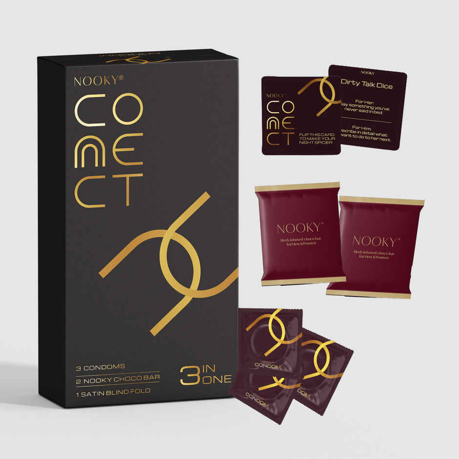 Nooky Connect 3 in 1 Condom Intimacy Kit Condoms Chocolates Scratch Cards Couple Gift