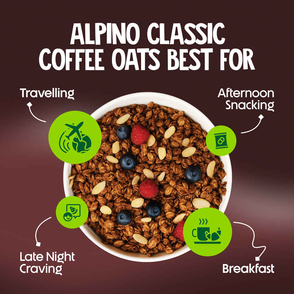 Alpino 24g High Protein Super Oats Classic Coffee with Rosemary Extract | No Refined Sugar & Salt