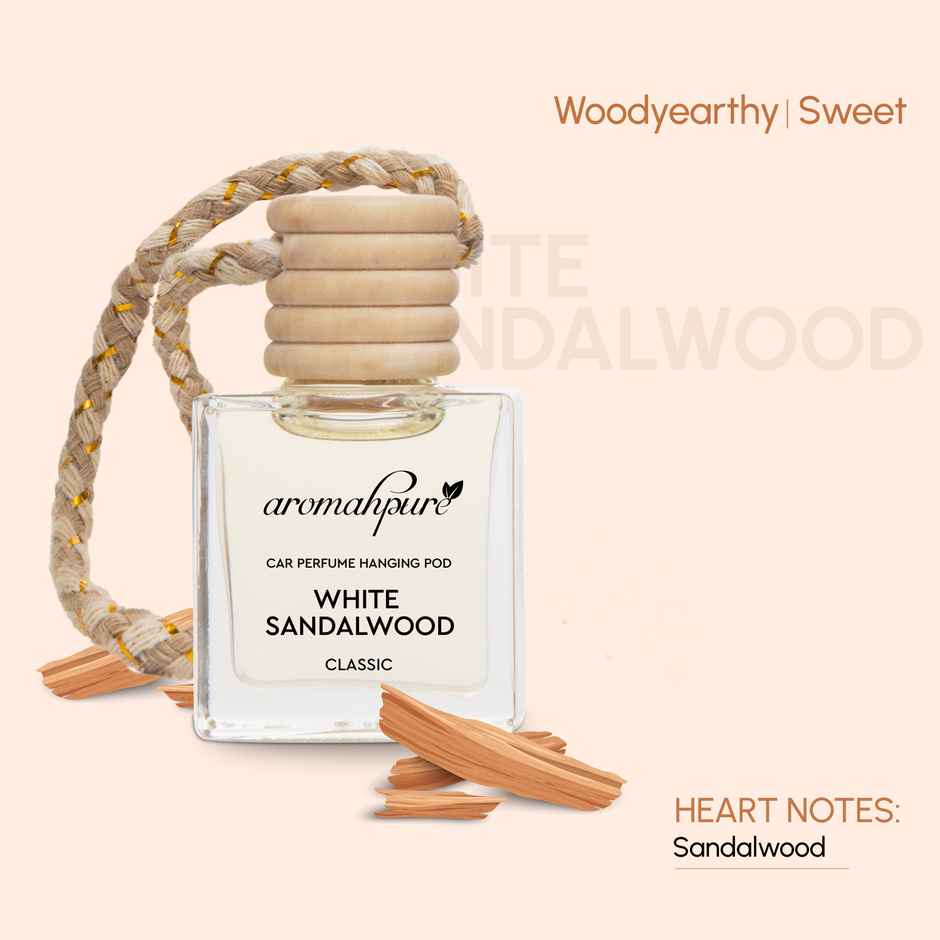 Aromahpure Premium Car Air Freshener Hanging Pod | Sandalwood | Last Upto 30 Days - Pack Of 3