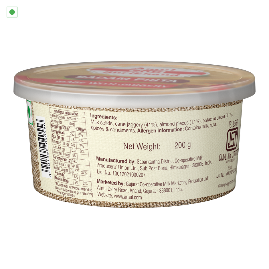 Amul Gud Shrikhand- Badam Pista