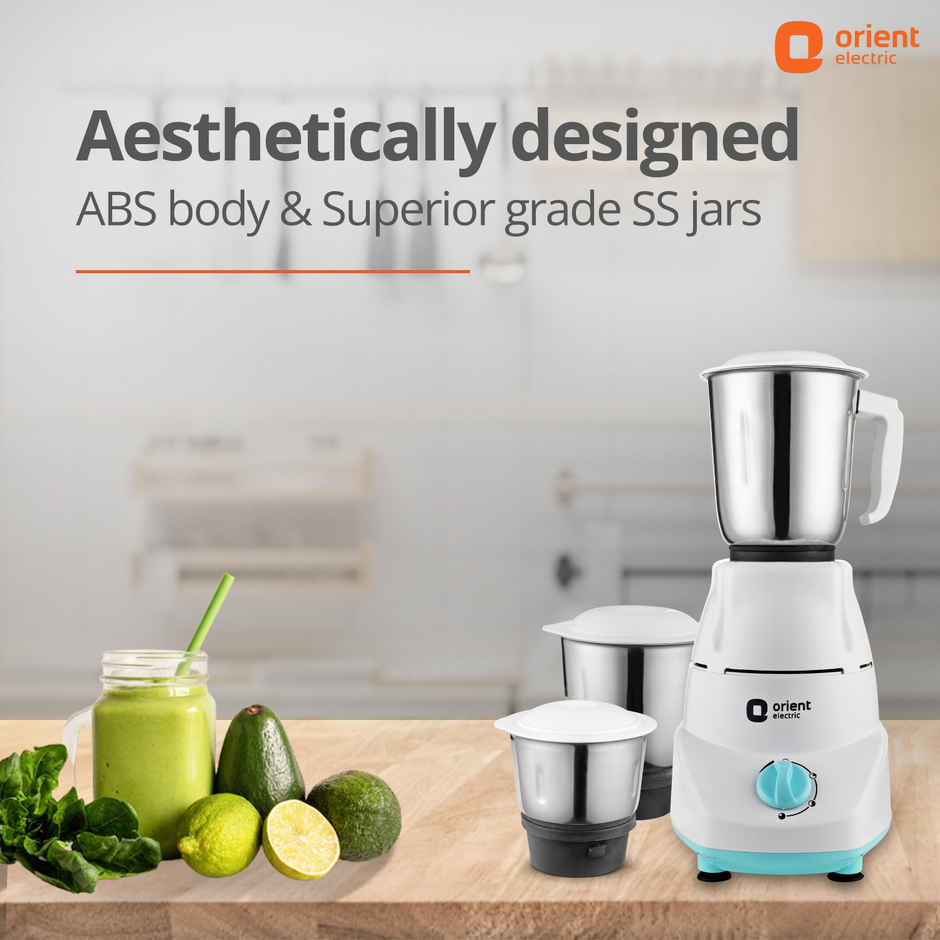 Orient Electric 500W mixer grinder | Kitchen Kraft 500 MGKK50B3 with 3 SS jars| 5 years warranty