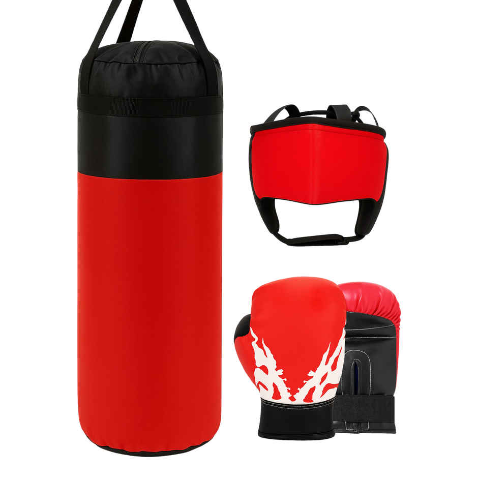 Spanker Sports Kids Boxing Kit-Punching Bag, Gloves & Head Guard, Training Set | 5 to 10 years