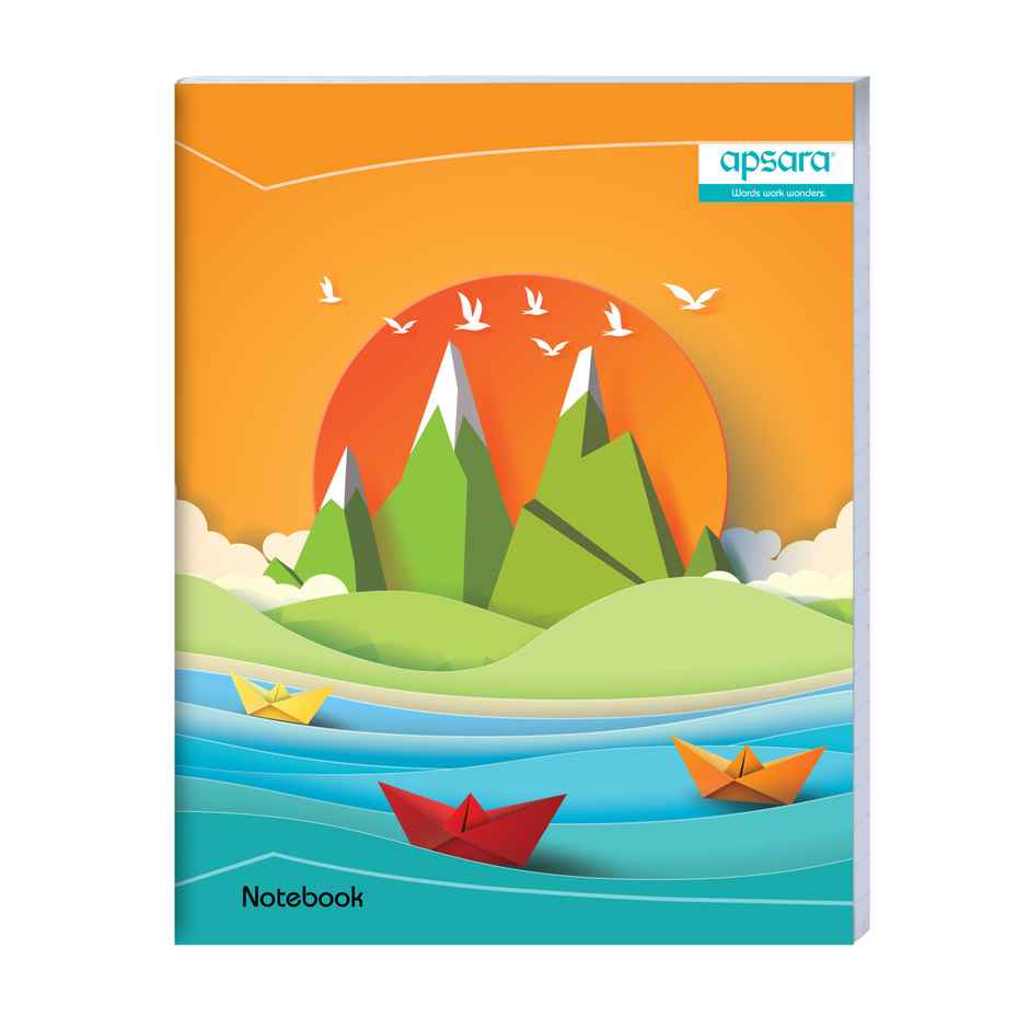 Apsara Scrapbook for Students | Center Staple | A4 Size Approx | Unruled | Assorted