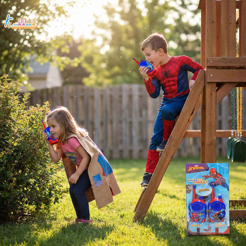Kriiddaank Spiderman Walkie Talkie for Kids 100ft Range 2 Pack Battery Operated Communication Toy