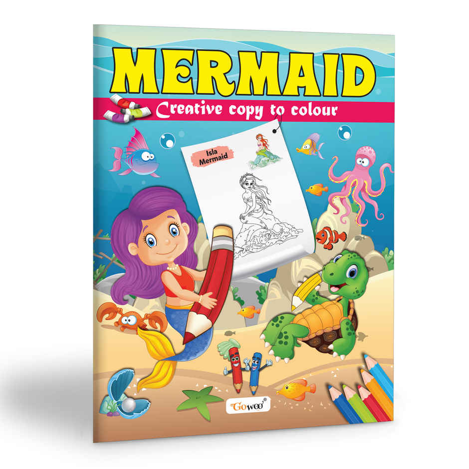 Mermaid-Creative Copy To Colour | Kids Colouring Book Ages 3-5 | Preschool Colouring Book