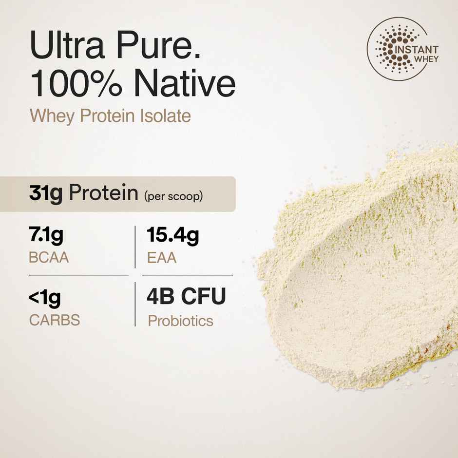 Wellbeing Nutrition Complete Whey Protein Isolate -Unflavoured | 31G Protein - 15.4G EAA - 7.1G BCAA