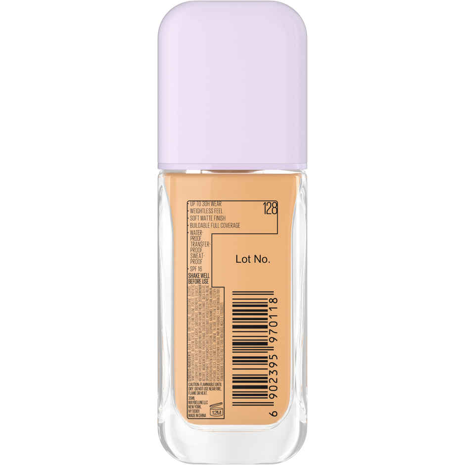 Maybelline Super Stay Lumi Matte Foundation 30H Longwear Light As Air, 128