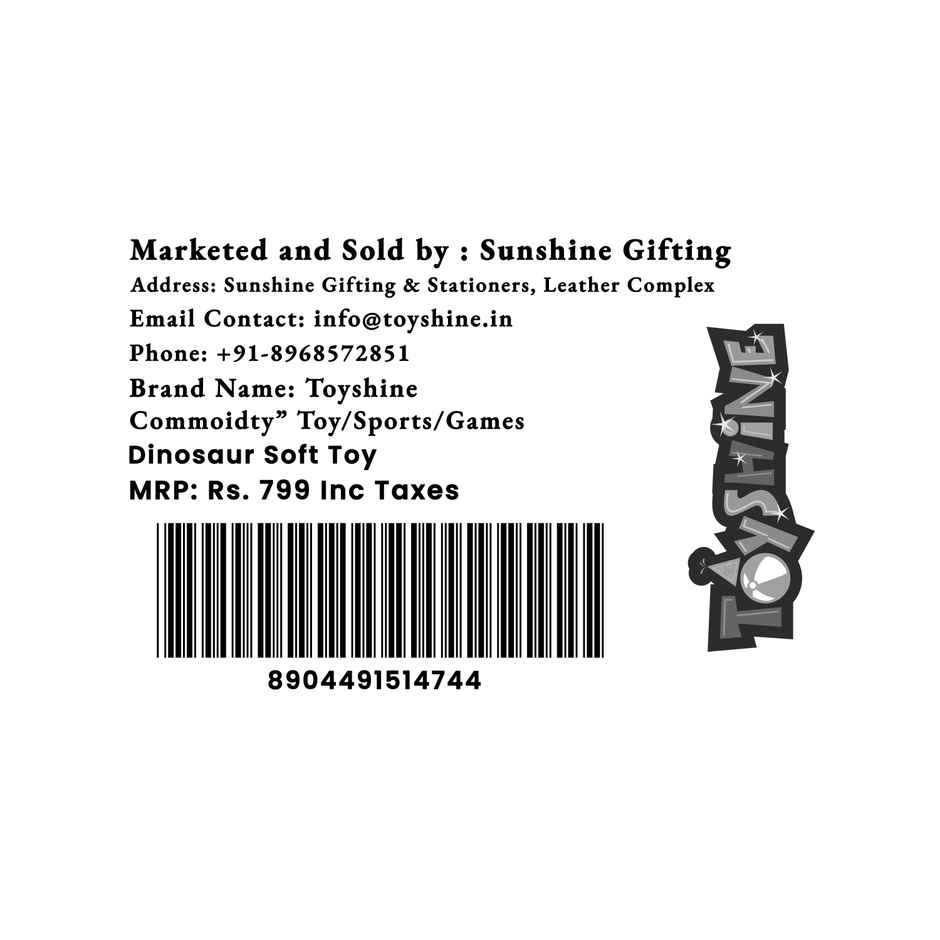 Spanker Dino Soft Toy | Cute Plush Dinosaur for Kids Decor | Green - 21 cm