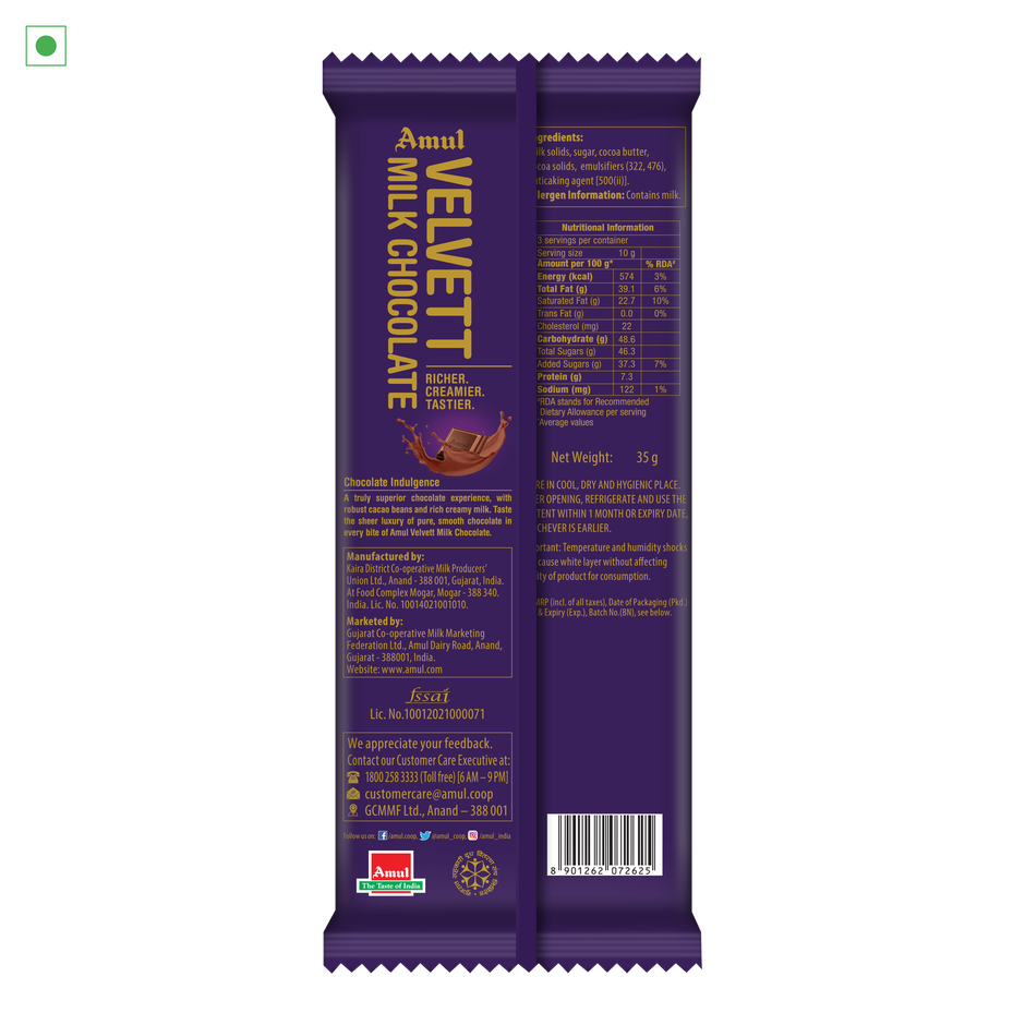 Amul Velvett Milk Chocolate