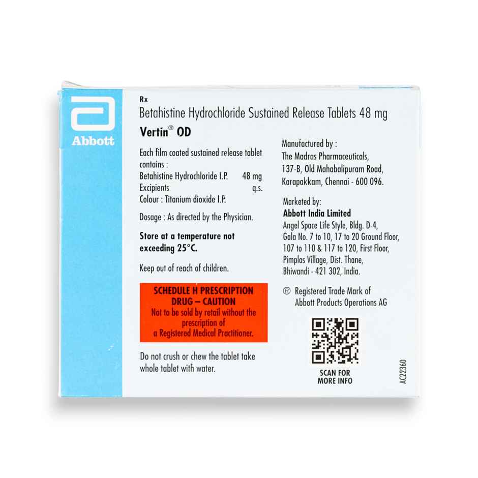 Vertin OD 48mg Tablet SR