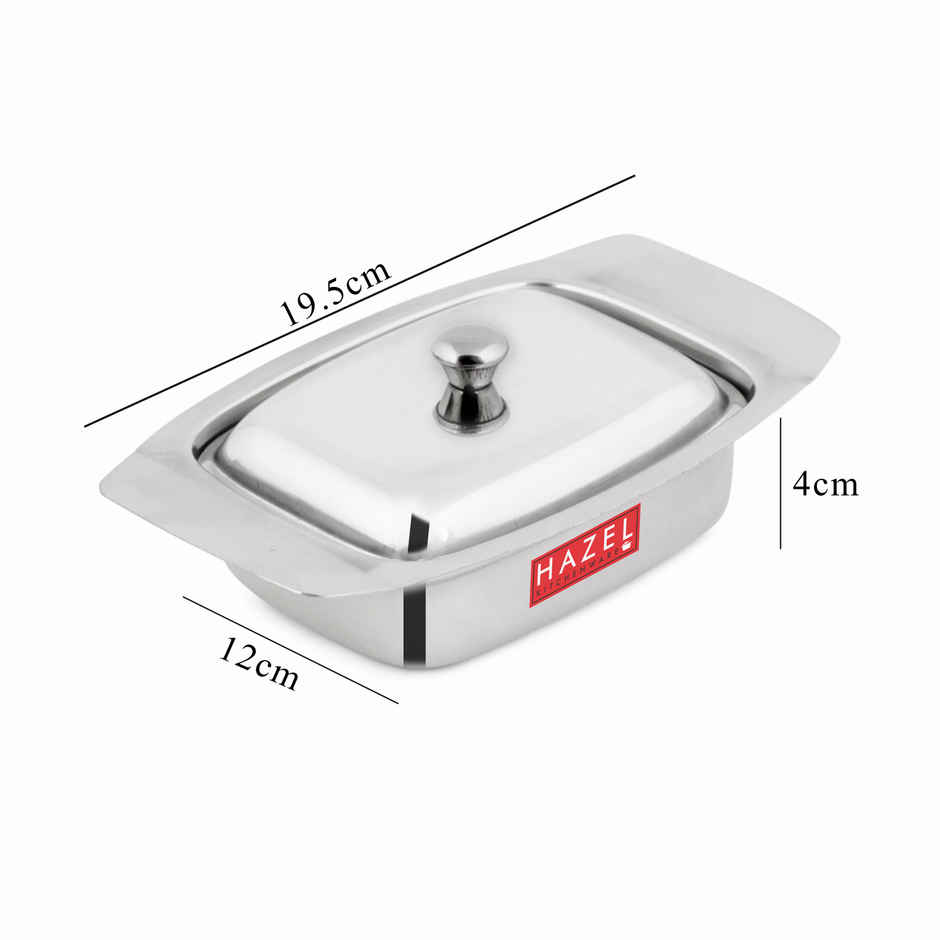 Hazel Stainless Steel Butter Box | Butter Dish With Lid For Storage