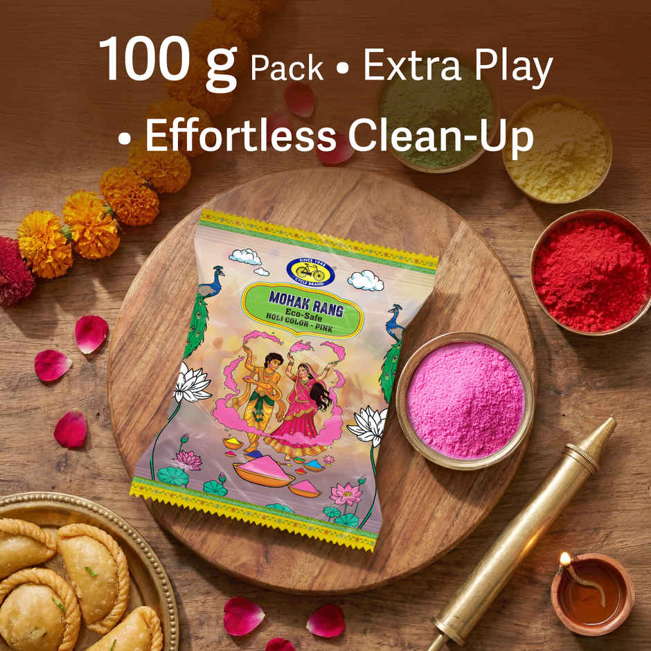 Mohak Rang Eco-Safe Holi Colour Pink | Cycle