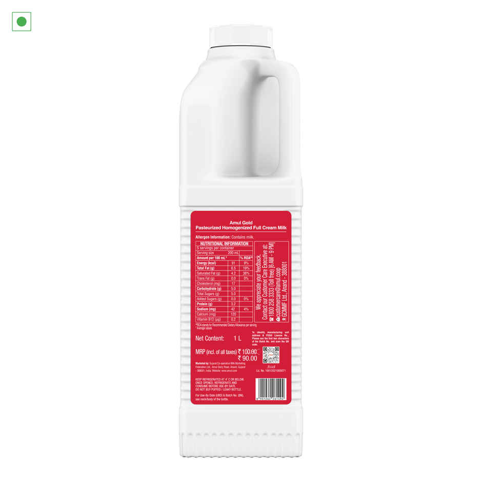 Amul Gold Premium Full Cream Fresh Milk | Bottle